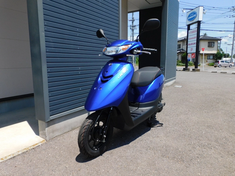 中古車 ヤマハ ジョグ デラックス (JOG DX) ブルー 左まえ側 2025年6月